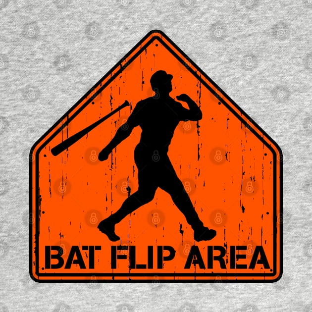 Funny Baseball Hitting Home Run Dinger Bat Flip Area by TeeCreations